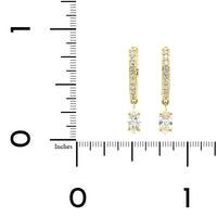 18K Yellow Gold Marquise Shape Diamond Drop Huggie Earrings, 18k yellow gold, Long's Jewelers