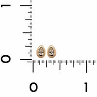 18K Rose Gold Pear Shape Diamond Stud Earrings, 18k rose gold, Long's Jewelers