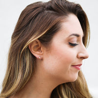 18K Rose Gold Marquise Shape Diamond Stud Earrings, 18k rose gold, Long's Jewelers
