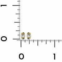 18K Yellow Gold Semi Bezel Oval Diamond Stud Earrings, 18k yellow gold, Long's Jewelers