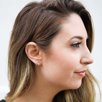 18K Yellow Gold Trillion Cut Diamond Stud Earrings, 18k yellow gold, Long's Jewelers