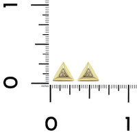 18K Yellow Gold Trillion Cut Diamond Stud Earrings, 18k yellow gold, Long's Jewelers
