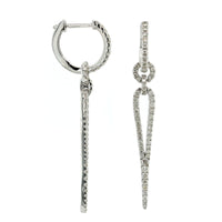 14K White Gold Spike Diamond Drop Earrings, 14k white gold, Long's Jewelers