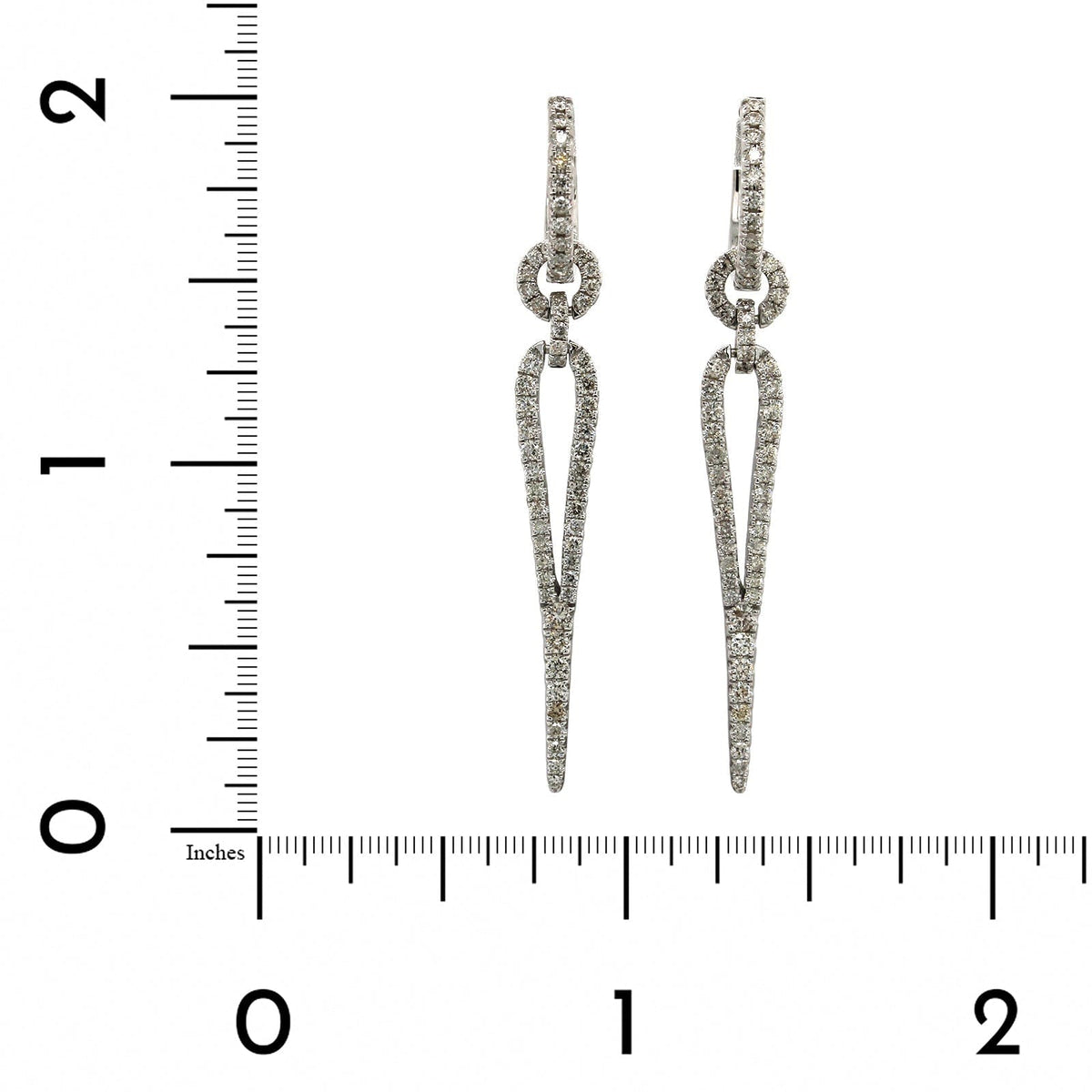 14K White Gold Spike Diamond Drop Earrings, 14k white gold, Long's Jewelers