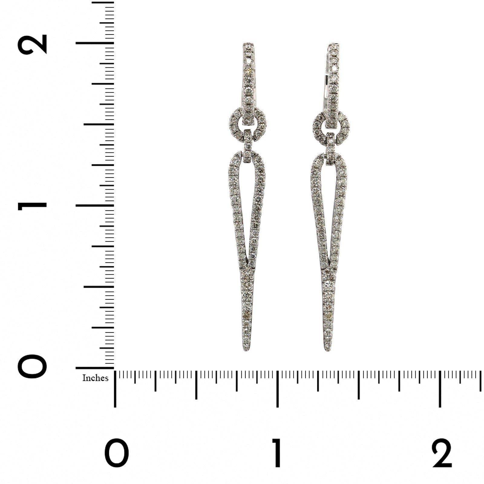14K White Gold Spike Diamond Drop Earrings, 14k white gold, Long's Jewelers