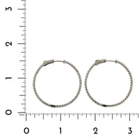 14K White Gold Inside Outside Diamond Hoop Earrings, 14k white gold, Long's Jewelers