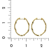 14K Yellow Gold Chain Style Diamond Hoop Earrings, 14k yellow gold, Long's Jewelers