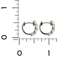 14K White Gold 4 Diamond Huggie Earring