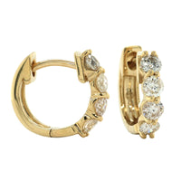 14K Yellow Gold 4 Diamond Huggie Earrings, 14k yellow gold, Long's Jewelers