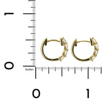 14K Yellow Gold 4 Diamond Huggie Earrings, 14k yellow gold, Long's Jewelers