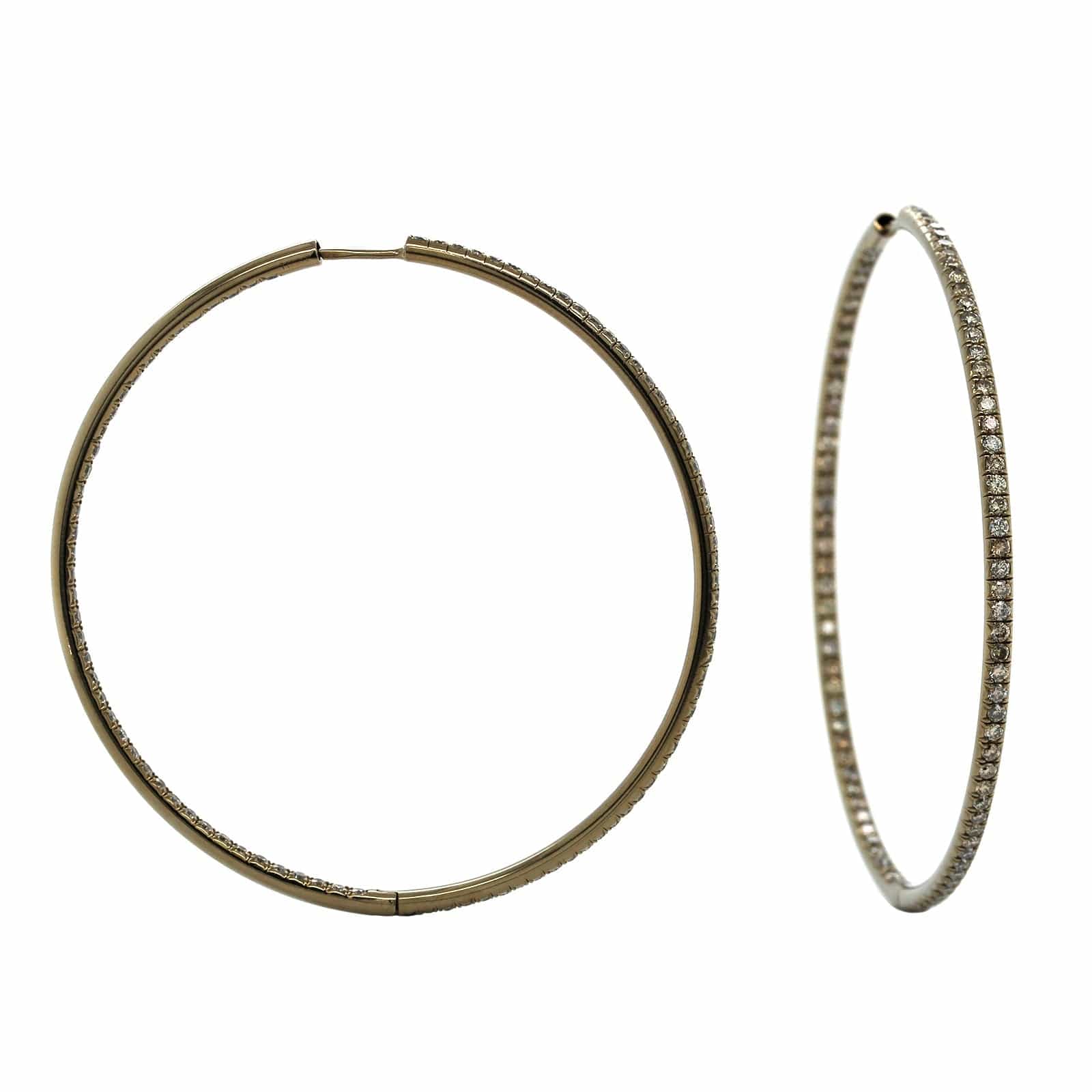 Titanium Brown Diamond Hoop Earrings, Long's Jewelers