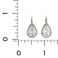 18K White Gold Pear Shape Diamond Drop Earrings, 18k white gold, Long's Jewelers