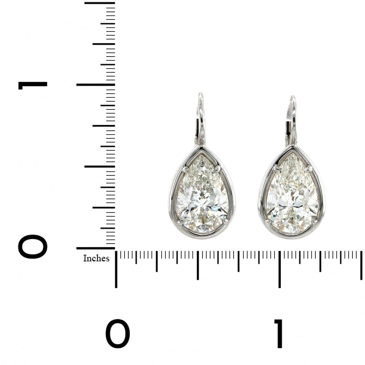 18K White Gold Pear Shape Diamond Drop Earrings, 18k white gold, Long's Jewelers