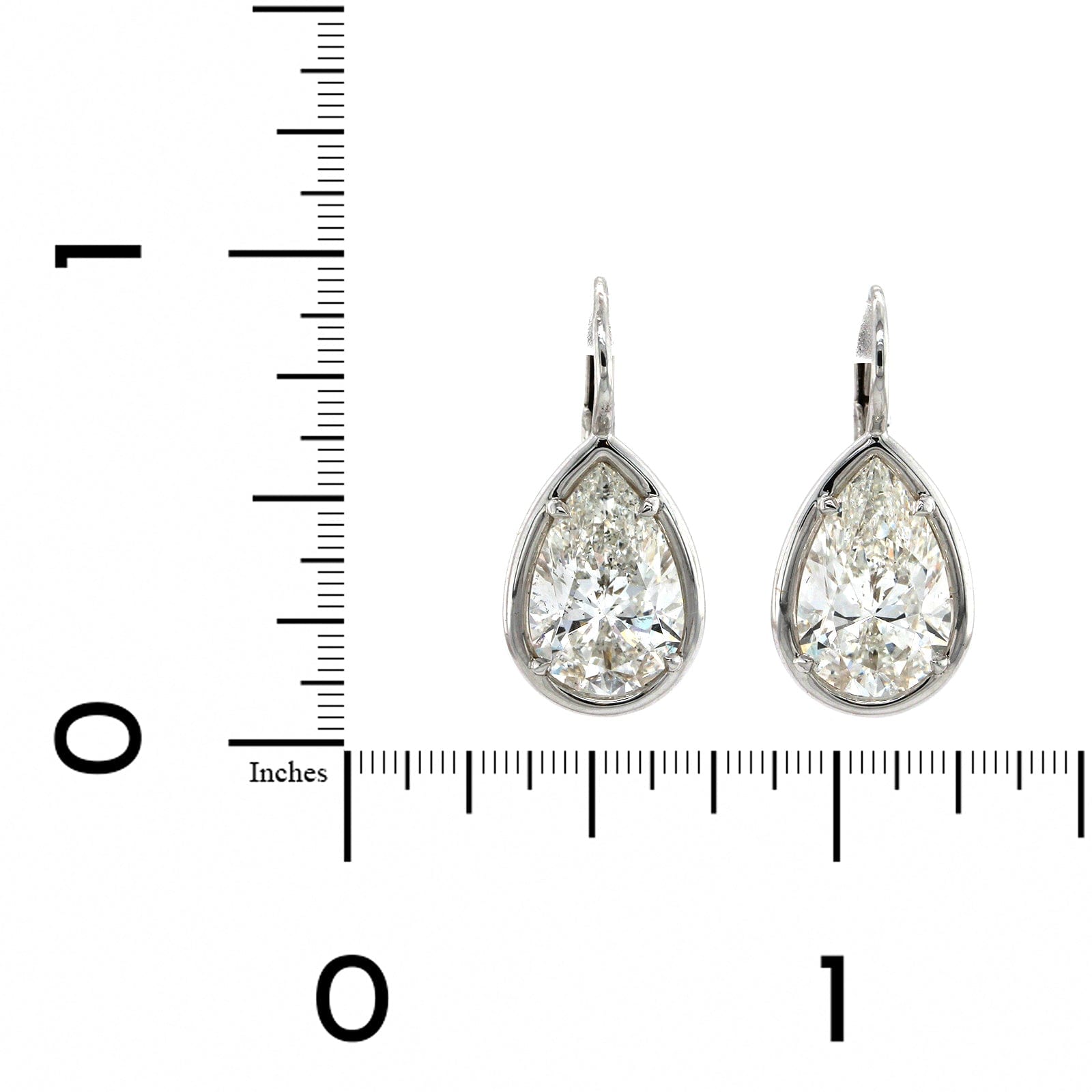 18K White Gold Pear Shape Diamond Drop Earrings, 18k white gold, Long's Jewelers