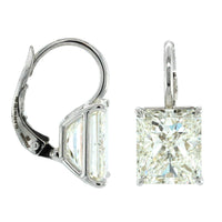 18K White Gold Radiant Cut Diamond Drop Earrings, 18k white gold, Long's Jewelers