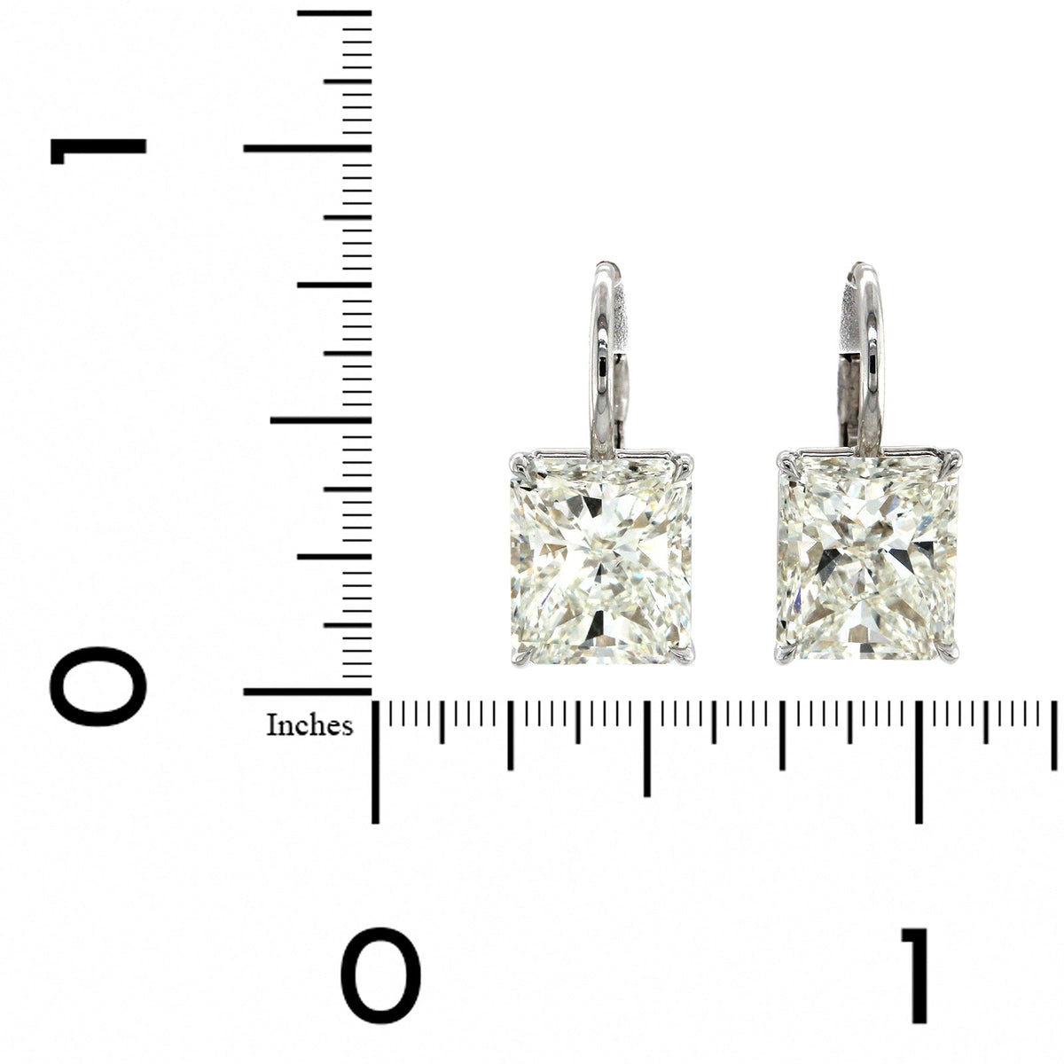 18K White Gold Radiant Cut Diamond Drop Earrings, 18k white gold, Long's Jewelers