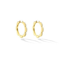 18K Yellow Gold White and Black Diamond Reversible Huggie Earrings, 18k yellow gold, Long's Jewelers