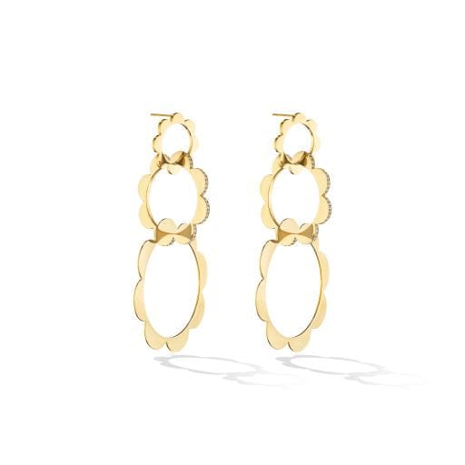 18K Yellow Gold Trio Diamond Drop Earrings, 18k yellow gold, Long's Jewelers