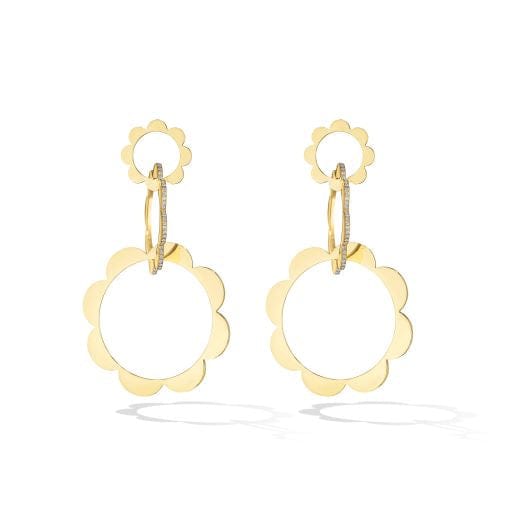 18K Yellow Gold Trio Diamond Drop Earrings, 18k yellow gold, Long's Jewelers