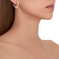 18K Yellow Gold Diamond Endless Heart Huggie Earrings, 18k yellow gold, Long's Jewelers