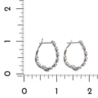 18K White Gold Diamond Halo Hoop Earrings, 18k white gold, Long's Jewelers