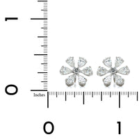 18K White Gold Flower Diamond Stud Earrings, 18k white gold, Long's Jewelers