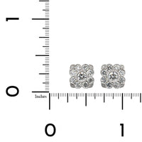 18K White Gold Flower Diamond Milgrain Stud Earrings, 18k white gold, Long's Jewelers