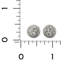 18K White Gold Diamond Cluster Halo Stud Earrings, 18k white gold, Long's Jewelers