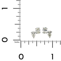 18K White Gold 2 Stone Diamond Stud Earrings, 18k white gold, Long's Jewelers