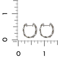 14K White Gold Diamond Halo Huggie Earrings, 14k white gold, Long's Jeweler's