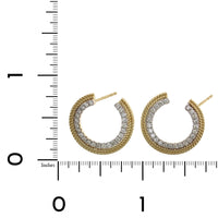 14K Two-Tone Gold Open Diamond Hoop Earrings, 14k yellow and white gold, Long's Jeweler's