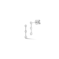 14K White Gold 3 Bezel Set Diamond Drop Earrings, 14k white gold, Long's Jewelers
