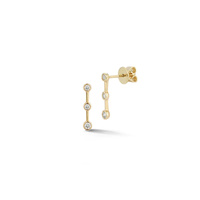 14K Yellow Gold 3 Bezel Set Diamond Drop Earrings, 14k yellow gold, Long's Jewelers