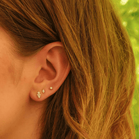 14K Yellow Gold Pave Diamond Single Stud Earring, 14k yellow gold, Long's Jewelers
