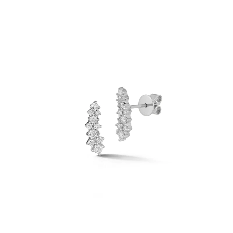 14K White Gold Diamond Climber Earrings, 14k white gold, Long's Jewelers