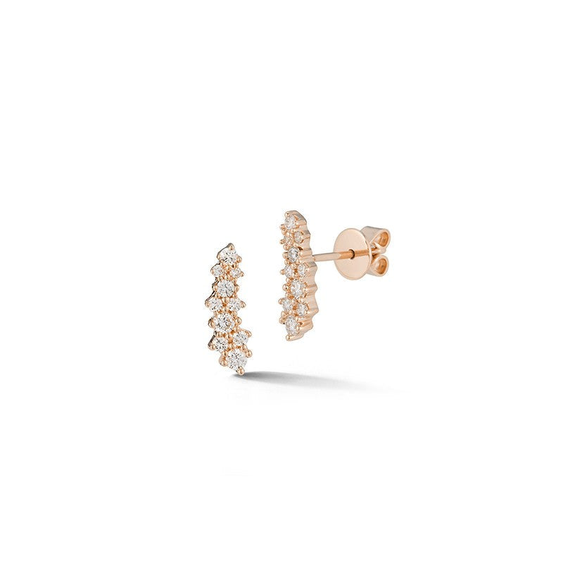 14K Rose Gold Diamond Climber Earrings, 14k rose gold, Long's Jewelers