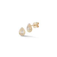 14K Yellow Gold Pear Shape Diamond Stud Earrings, 14k yellow gold, Long's Jewelers