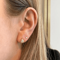 14K Yellow Gold Pear Shape Diamond Stud Earrings, 14k yellow gold, Long's Jewelers
