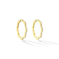 18K Yellow Gold White and Black Diamond Reversible Huggie Earrings, 18k yellow gold, Long's Jewelers