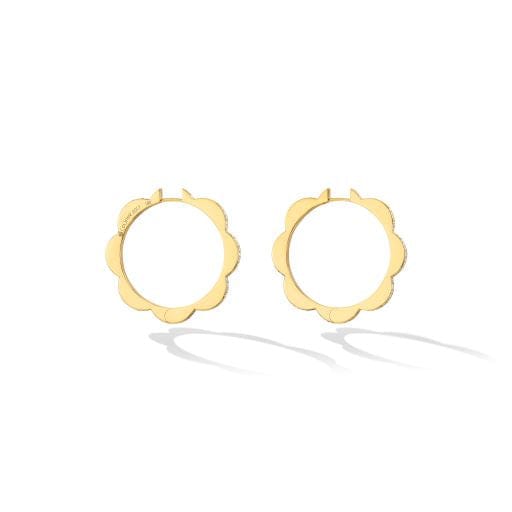 18K Yellow Gold White and Black Diamond Reversible Huggie Earrings, 18k yellow gold, Long's Jewelers