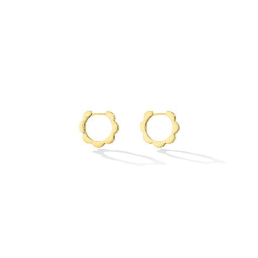 18K Yellow Gold White and Black Diamond Reversible Huggie Earrings, 18k yellow gold, Long's Jewelers