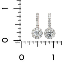 14K White Gold Diamond Halo Drop Earrings, 14k white gold, Long's Jeweler's