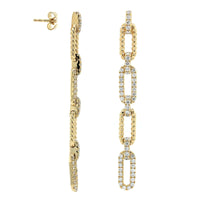 14K Yellow Gold Diamond Paperclip Drop Earrings, 14k yellow gold, Long's Jeweler's