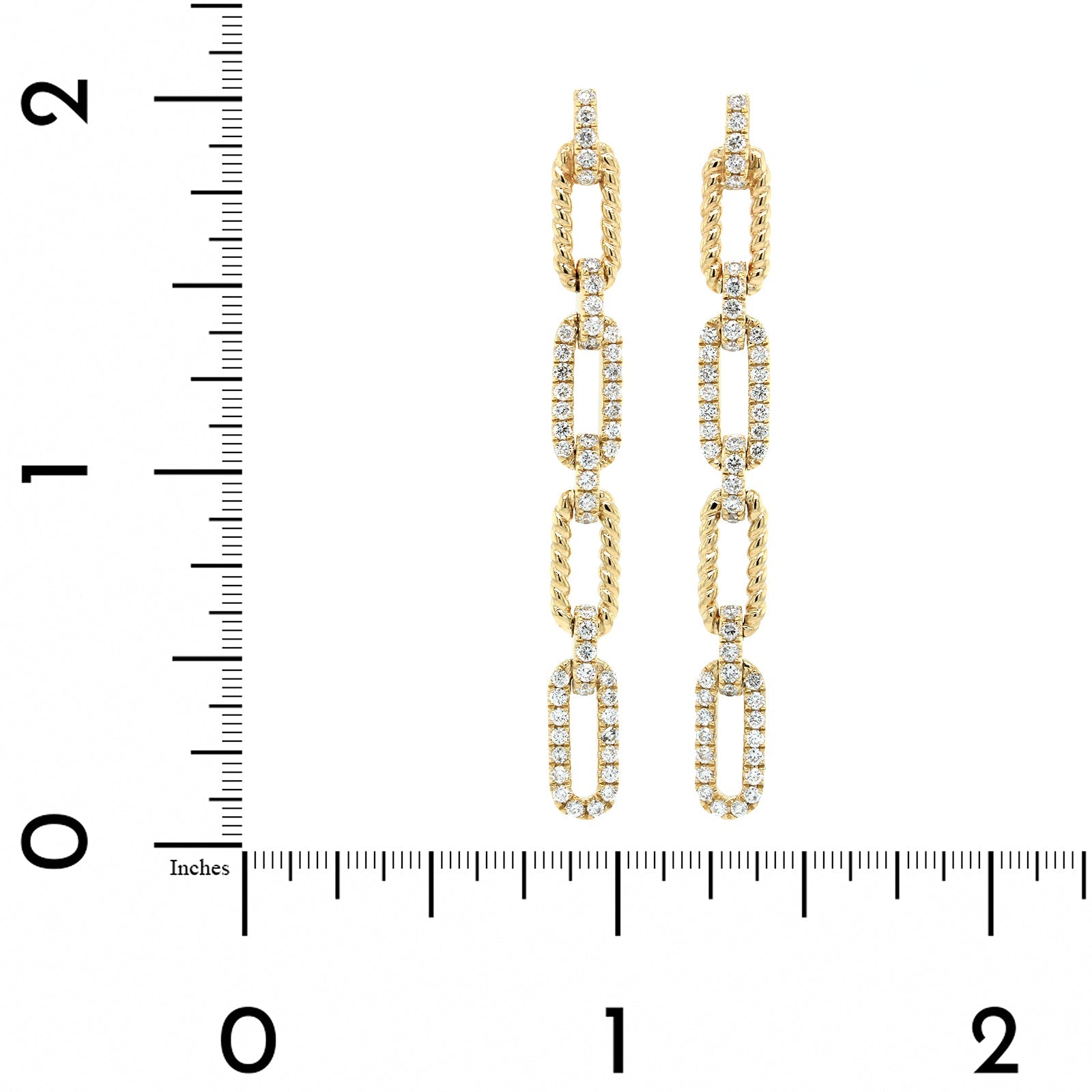 14K Yellow Gold Diamond Paperclip Drop Earrings, 14k yellow gold, Long's Jeweler's
