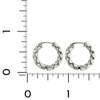 18K White Gold Inside Outside Diamond Hoop Earrings