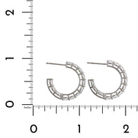 18K White Gold Open Diamond Hoop Earrings, 18k white gold, Long's Jewelers