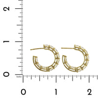 18K Yellow Gold Open Diamond Hoop Earrings, 18k yellow gold, Long's Jewelers