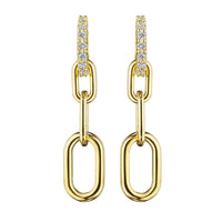 Penny Preville 18K Yellow Gold Diamond Drop Link Earrings