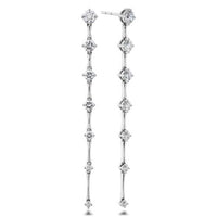 18K White Gold Diamond Bar Drop Earrings, 18k white gold, Long's Jewelers