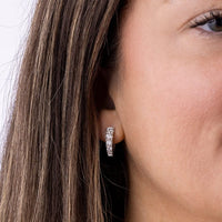 18K White Gold Graduated Huggie Earrings